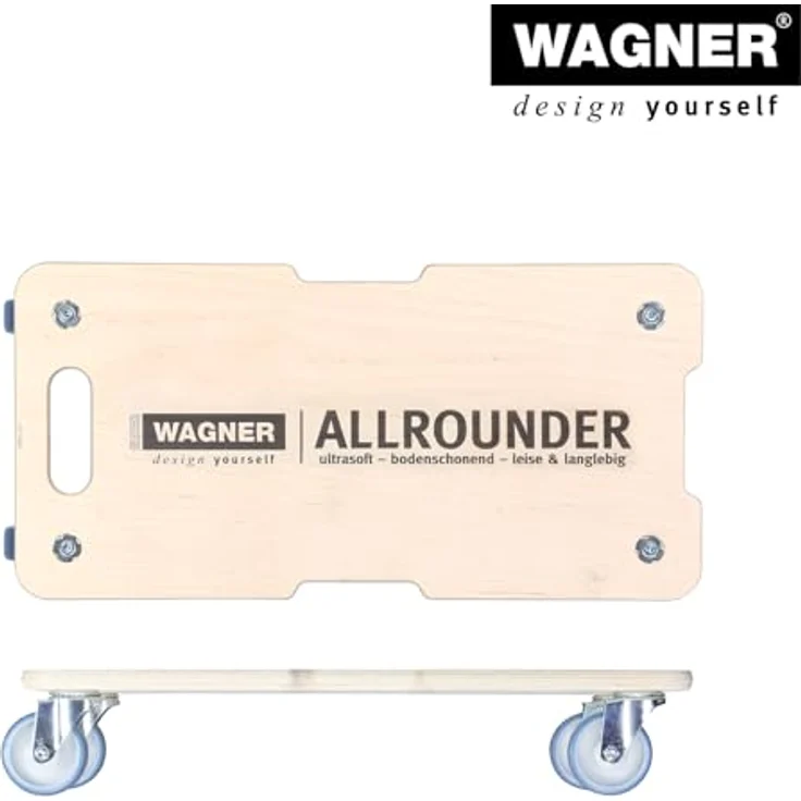 Transporthilfe MM 1325, 59 x 29 x 11 cm, softe Rollen Ø 75 mm, Rollenlager, Multiplex Birke FSC®, Tragkraft 300 kg – Bild 8