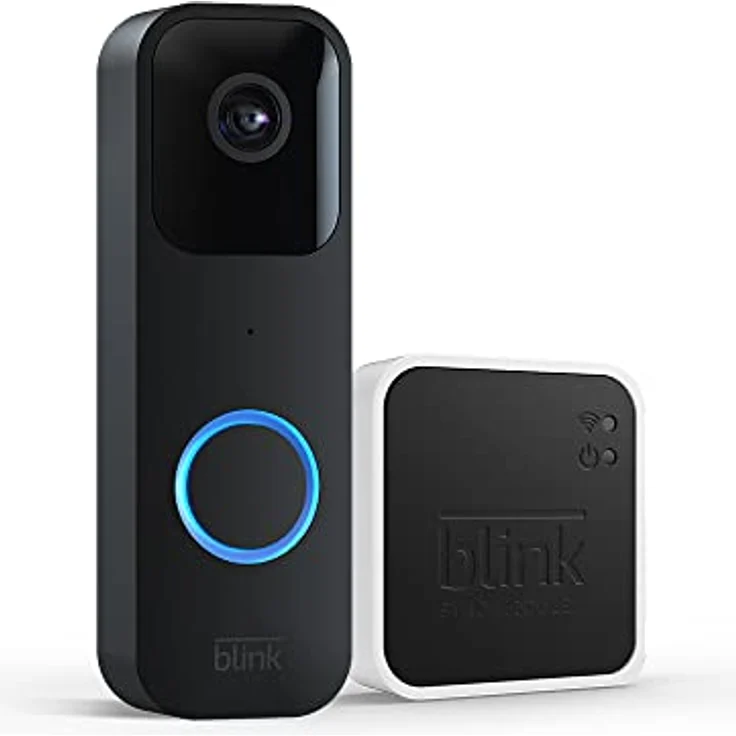 Blink Video Doorbell + Sync Module 2 | Zwei-Wege-Audio, HD-Video, App-Benachrichtigungen, einfache Einrichtung, Alexa-fähig – kabellos oder kabelgebunden, schwarz – Bild 1