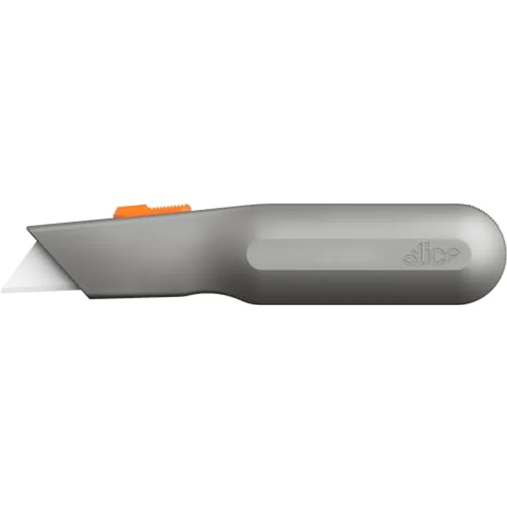 SLICE Cuttermesser Slice 10490, Teppichmesser mit robustem Metallgriff, manueller Klingenverstellung und finger-friendly® Sicherheitsklinge