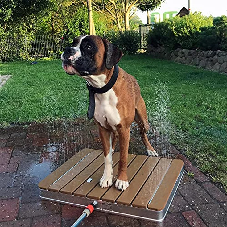 @tec Gartendusche MyGarden aus massivem Teakholz, rund, mit Bodenplatte Outdoor, dm. 70cm in Echtholz - Teakholz – Bild 10