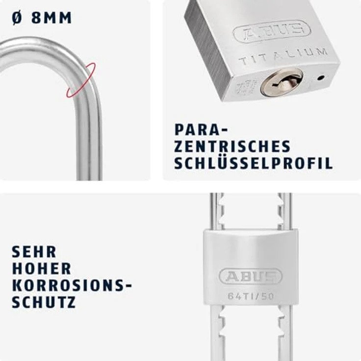 ABUS Vorhangschloss TITALIUM 64TI/50HB60-150 – Bild 5