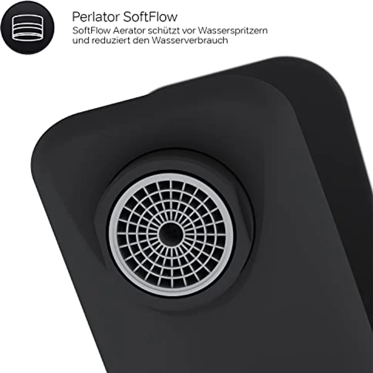 AM.PM FXA10022 X-Joy Einhebel-Wannenarmatur, Aufputz Wasserhahn Bad, Schwarz, mit 35 mm SoftMotion Keramikkartusche und Neoperl Aerator – Bild 5