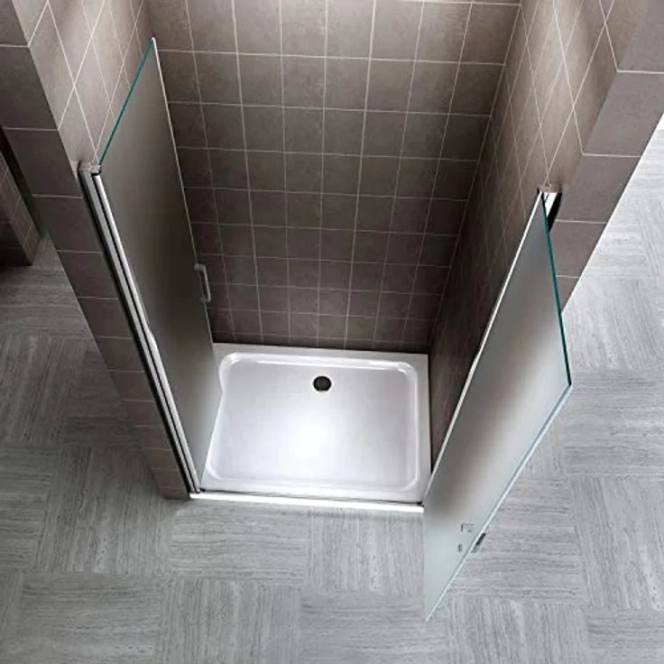 i-flair Duschtür 89-92 cm, 185 cm Höhe, satiniertes 6 mm Sicherheitsglas, mit Edelstahlgriffen und Nano-Beschichtung – Bild 5