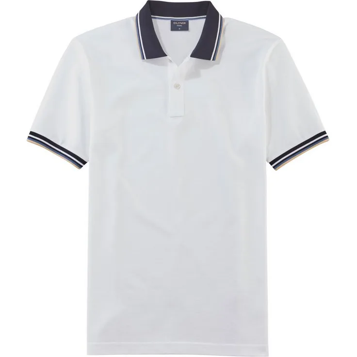 OLYMP Poloshirt Casual farbliche Kontrast-Details, Baumwolle, atmungsaktiv, pflegeleicht, navy