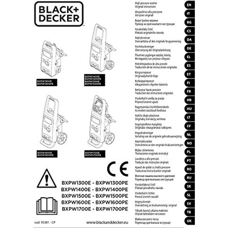 Black und Decker BXPW1600PE Hochdruckreiniger mit Patio Cleaner und feste Bürste 1600 W, 125 bar, 420 l-h – Bild 9