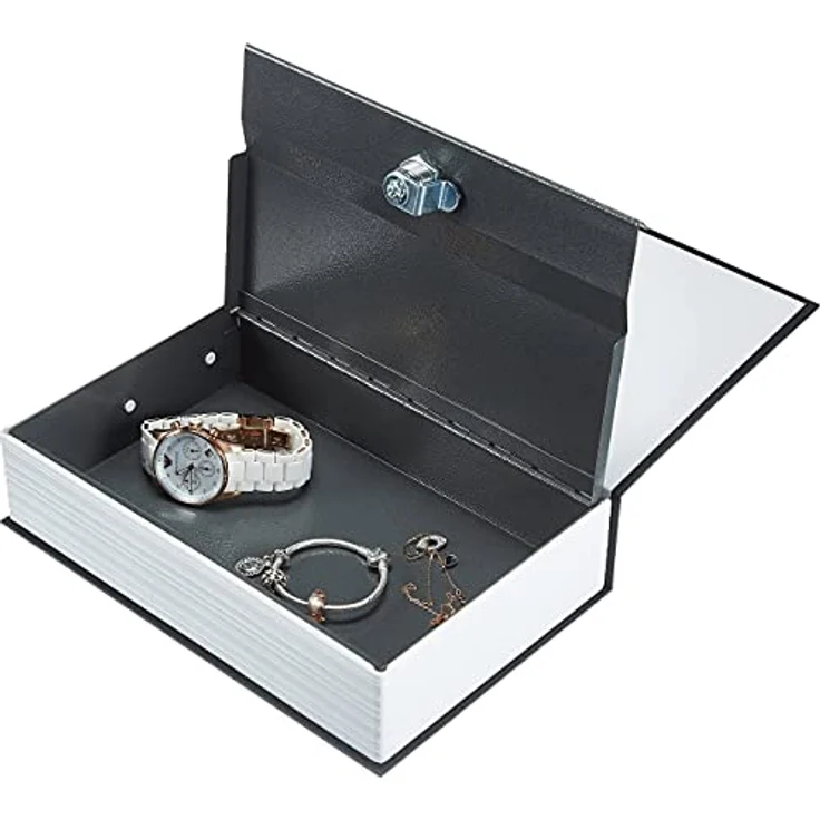Amazon Basics Buch-Safe, tragbare Box mit Schloss und Schlüssel - 5.6 x 15.5 x 23.9 cm, Schwarz – Bild 2