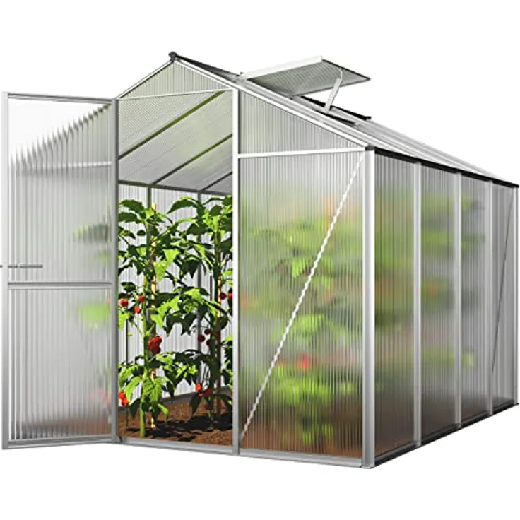 GFP Gewächshaus ECO 4 Alu-Rahmen 192x256 cm 8 mm Doppelstegplatten formstabil & witterungsbeständig - Made in Austria
