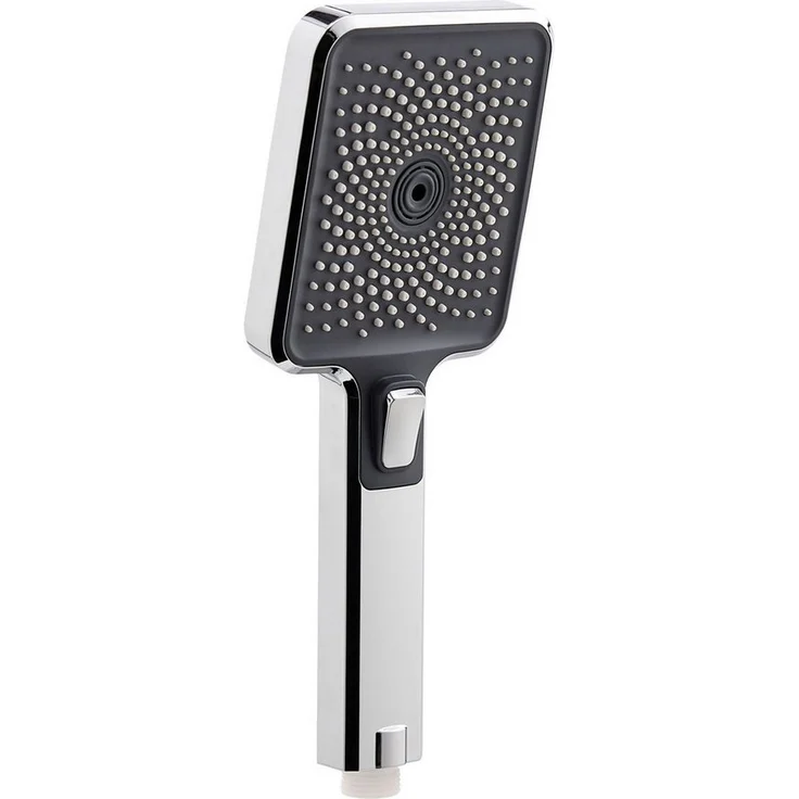 SCHÖNER WOHNEN-Kollektion Handbrause VERINA, wassersparender Duschkopf eckig in Chrom, Duschbrause mit 3 Strahlarten und Antikalknoppen