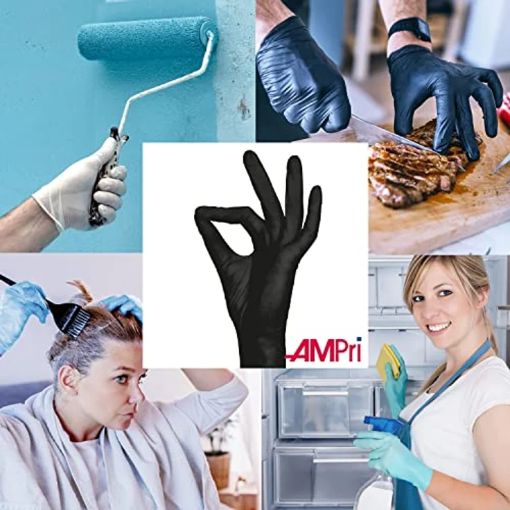 AMPri Nitrilhandschuhe, schwarz, 100 Stück/Box, Größe XXL, puderfrei, Style Black by Med-Comfort: Nitril Einmalhandschuhe in den Größen XS, S, M, L, XL, XXL erhältlich – Bild 5