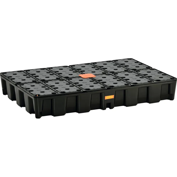 Cemo Auffangwanne "120 HD", 120 l, HDPE mit PE-Rost, stapelbar, rutschfeste Oberfläche, ohne Zulassung, 10891