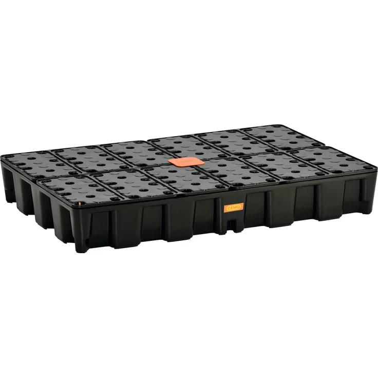 Cemo Auffangwanne "120 HD", 120 l, HDPE mit PE-Rost, stapelbar, rutschfeste Oberfläche, ohne Zulassung, 10891