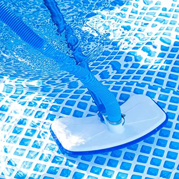 Amapool Basics Pool-Bodensauger mit acht unteren Borsten I extra schwere Ausführung I Poolbürste mit Clip-On-Anschluss I Anschluss für Poolschlauch Ø 32/38 mm – Bild 2