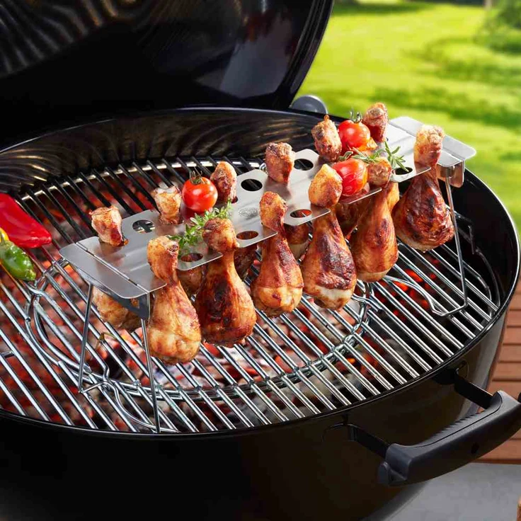 Gefu Hähnchenkeulen - Halter BBQ silberfarben – Bild 2