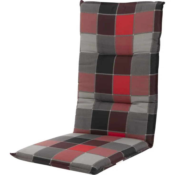 Doppler Hochlehnerauflage Spot ca. 118x48x5 cm karo rot-schwarz