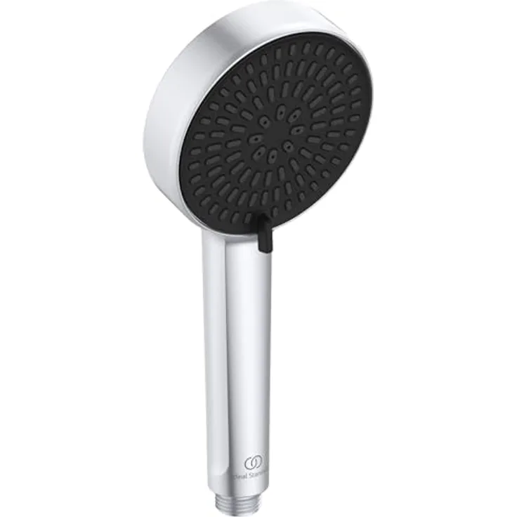 Ideal Standard Handbrause Alu+, 2-Funktionen in Silber mit komfortablem Massage- und Regenmodus, 8 l/min Durchflussreduzierung, IF Design Award 2024