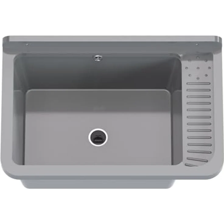 QLS Küchenspüle Gradia, Kunststoff-Spülbecken, 50 x 34 cm, mit Siphon, für draußen, Garten & Werkstatt – Bild 2