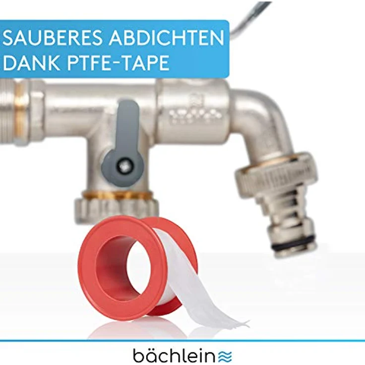 Bächlein Universal Doppel Auslaufhahn für den Garten [anthrazit] inkl. 2 Schlauchanschlüssen - edler Doppelwasserhahn mit 1/2 und 3/4 Zoll Anschluss, Doppel Kugel-Auslaufventil – Bild 5