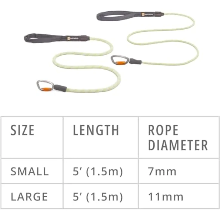 RUFFWEAR Knot-a-Leash Reflektierende Hundeleine, große, zugfreie 1,5 m Lange Hundeleine mit gepolstertem Griff, leichte und robuste Hundeleine, Anti-Tangle-Leine, L, Moosgrün. – Bild 5