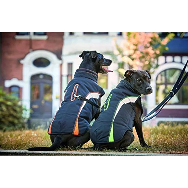 Wolters Cat & Dog Outdoorjacke Hundemantel Xtra Strong schwarz/grau mit neon-grün, wasser- und winddicht, atmungsaktiv und reflektierend – Bild 2