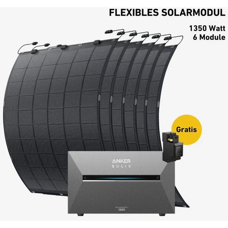 Balkonstrom Balkonkraftwerk 1350W, Komplettset mit 2,7 kWh Speicher, monokristalline Solarmodule, flexibles Design für Balkon, Dach und Garten, inklusive App & Plug&Play DE