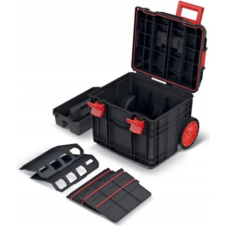 Prosperplast Kistenberg C Block Pro, Werkzeugkoffer auf Rollen, kompakt, robuste Konstruktion aus Acrylnitril-Butadien-Styrol, 38x45 cm – Bild 1