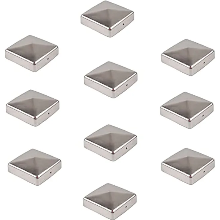 10x Edelstahl Pfostenkappe Abdeckkappe für Pfosten Pyramide 101 mm 10x10 cm