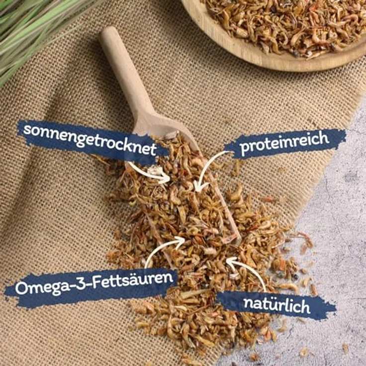 Lyra Pet® 5 kg Shrimps getrocknet, Sonnengetrocknete Garnelen, Reich an Proteinen & Omega-3, Natürliches Tierfutter für Fische, Vögel, Hunde, Katzen & Reptilien – Bild 2