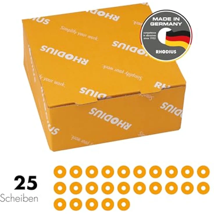 RHODIUS XT70 X-LOCK, Trennscheibe Metall Ø 125 mm x 1,5 mm, extra dünn für Winkelschleifer, Edelstahl, INOX, Stahl, Eisen, Hartmetall, 25 Stück – Bild 2
