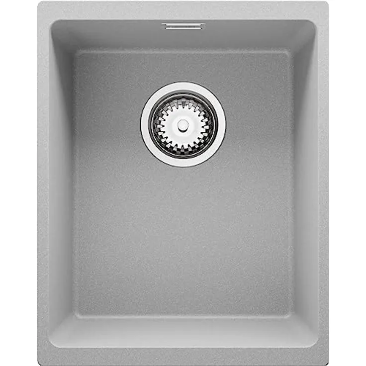 Primagran Unterbauspüle Granit Grau 36x47cm, 1 Becken + Ablauf-Set, hitzebeständig, schmutzabweisend