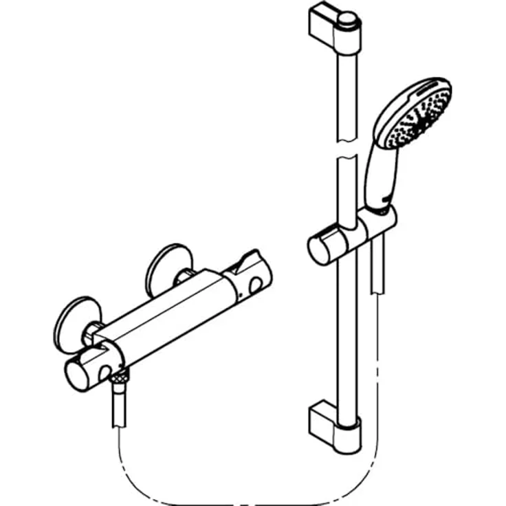 Grohe Grohtherm 800 Thermostat mit Brausegarnitur 34565002, Duschinstallation – Bild 3