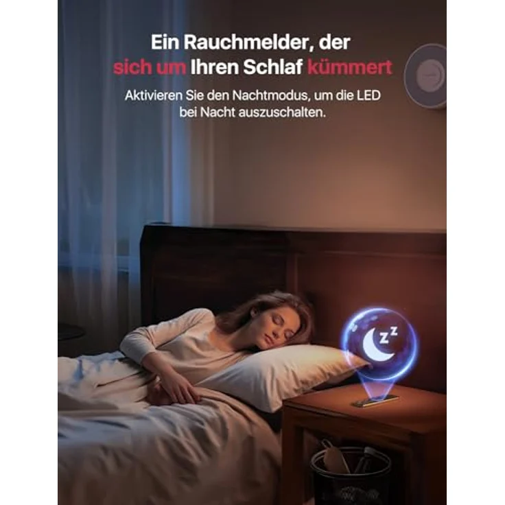 X-Sense XS0B-MR61, Smarter WLAN Rauchmelder mit Sprachausgabe, 17 Standorten, 100 dB Alarm, inkl. SBS50 Basisstation, 6 Stück – Bild 4