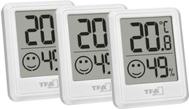 TFA Digitales Thermo-Hygrometer, Thermometer und Hygrometer mit Komfortzone-Anzeige, Weiss