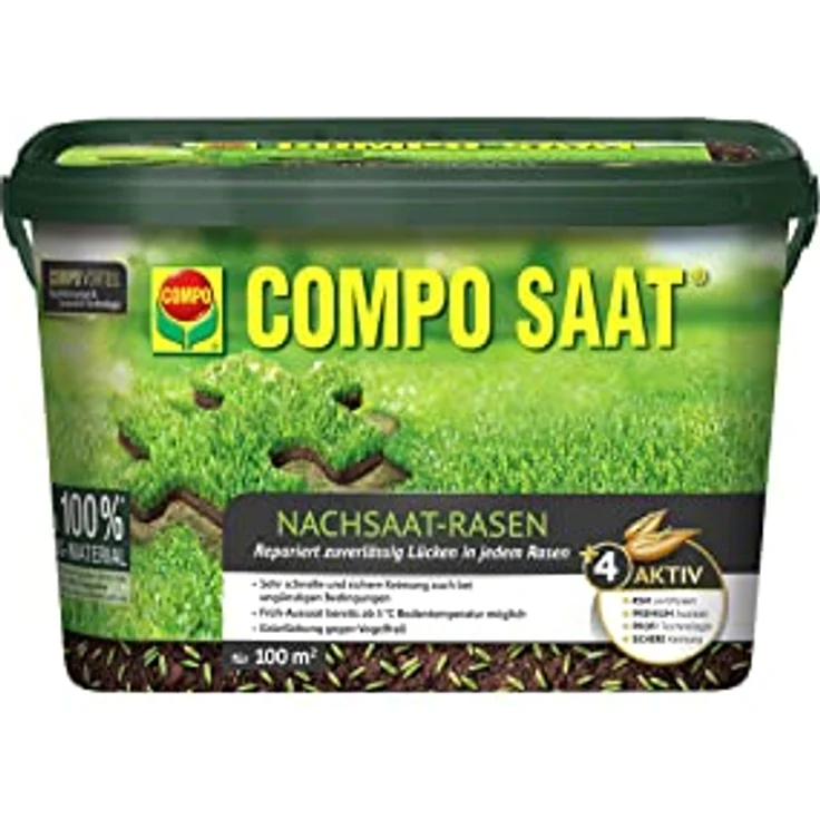 COMPO SAAT Nachsaat-Rasen, 2 kg Eimer für 100 qm – Bild 2