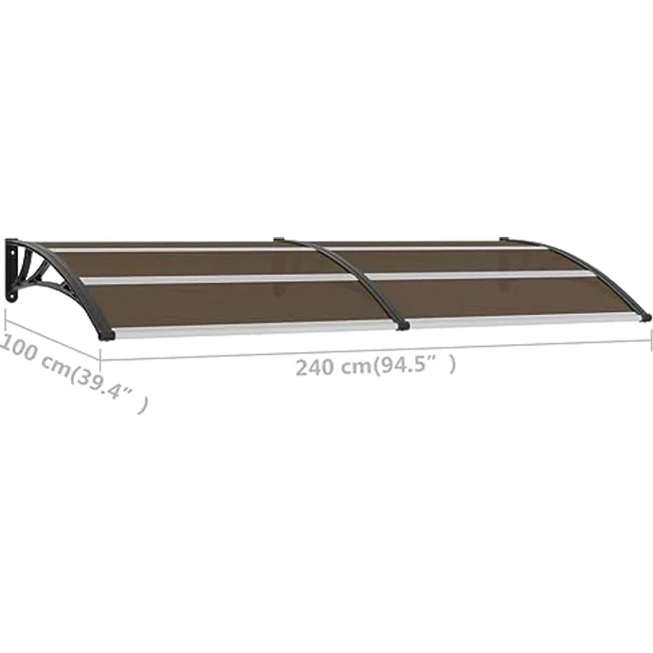 vidaXL Türvordach Schwarz 240x100 cm PC – Bild 7
