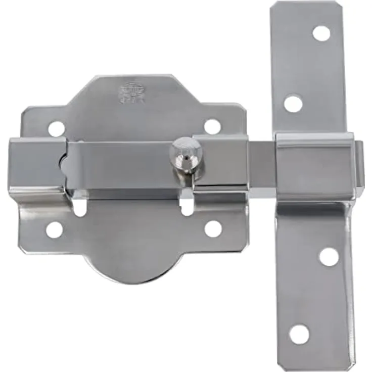 Amig - Klappschloss für Eingangs- oder Hintertüren Mod. 1P | 88 x 131 mm | Hohe Sicherheit | Schloss ohne Schlüssel | Stahl silber