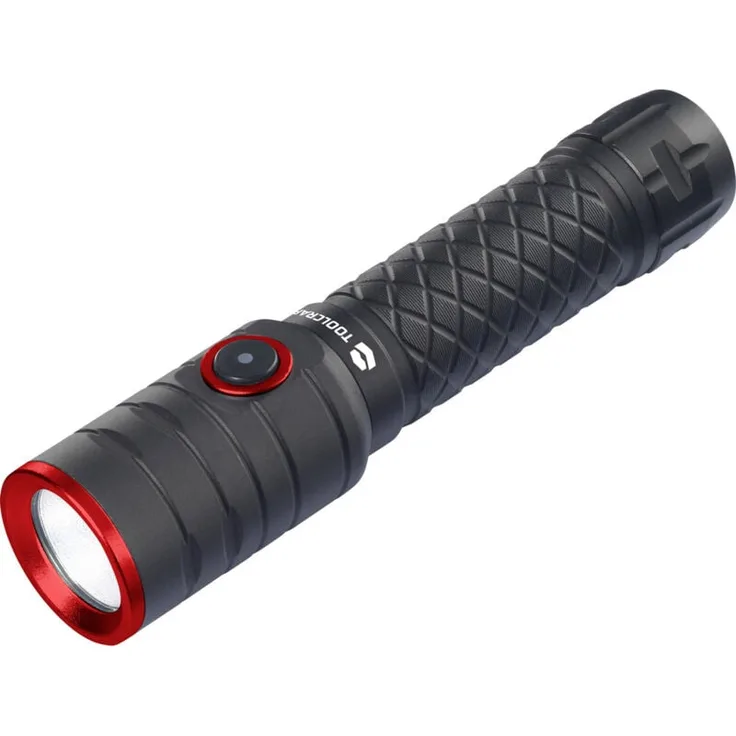 Toolcraft Taschenlampe, LED mit 1000 lm, Stroboskopmodus, wasserfest IPX7, 2000 mAh Akku, kompakt, 155 g