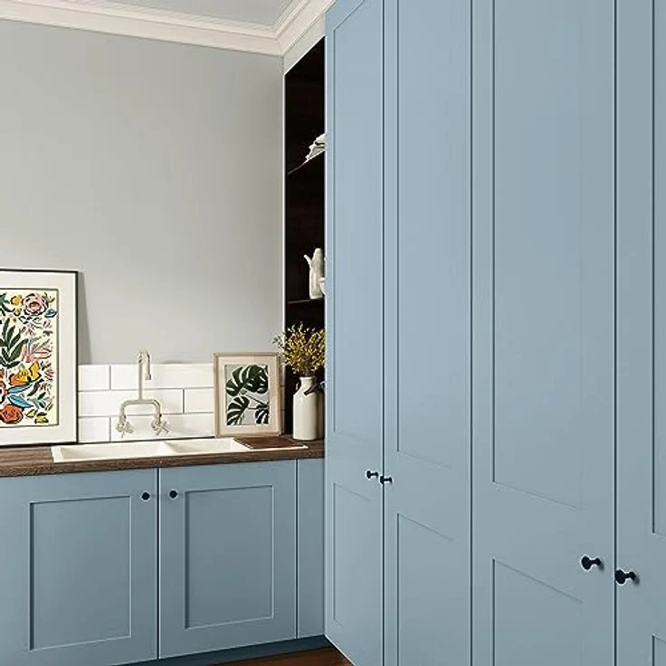 MissPompadour Holzfarbe Blau mit Grau, 2,5L Seidenmatte Möbelfarbe für Innen & Außen, witterungsbeständig, hohe Deckkraft, geruchsarm – Bild 5