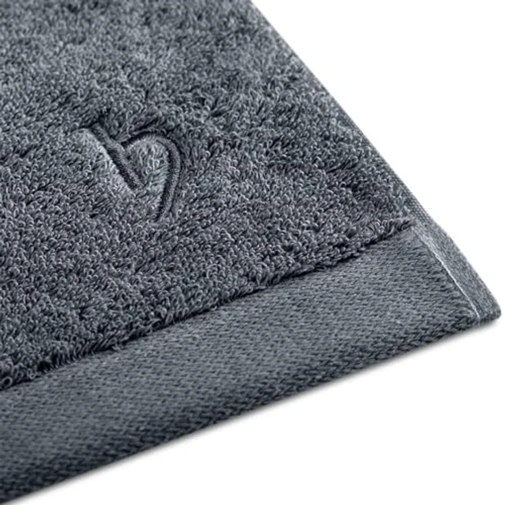 Herzbach Home Saunatuch Anthrazit, 80x200 cm, 100% Premium-Baumwolle, 550 gsm, stylisches Design, saugfähig und weich – Bild 4