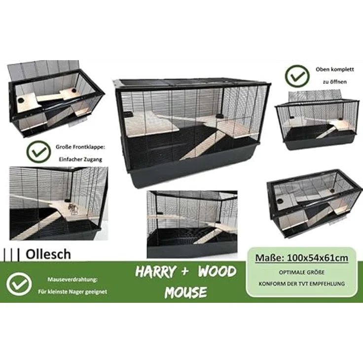 Ollesch Mega Hamsterkäfig Mäusekäfig Nagerkäfig 100 x 54 x 61 cm mit Zubehör – Bild 5