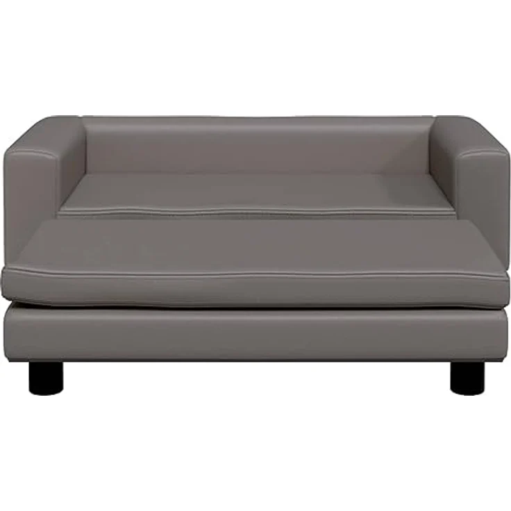 vidaXL Hundebett mit Verlängerung Grau 100x50x30 cm Kunstleder – Bild 3