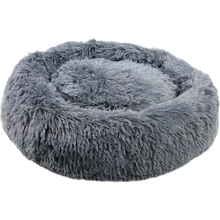 MediSafety Haustierkissen Milou Hundebett Flauschiges Haustiersofa Kuschelinsel 50-80cm XL Dunkelgrau – Bild 1