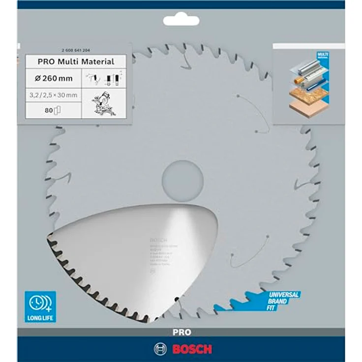 Bosch Professional Zubehör 2608641204 Kreissägeblatt Multi Material 260 x 30 x 3,2 mm, 80 – Bild 2