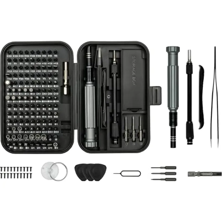 Kabelmeister Präzisions-Schraubendreher-Set, 150 Teile, Chrom-Vanadium-Stahl, inkl. 117 C4 und 3 C3 Bits, kompakte Aufbewahrung