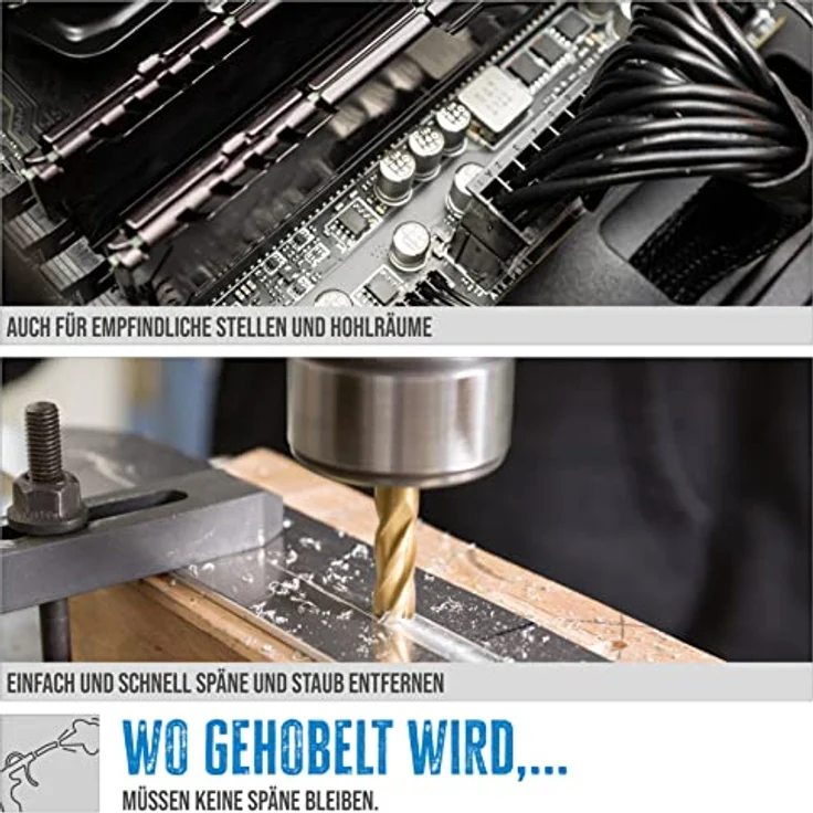 Güde Druckluft-Ausblaspistole 3-tlg., Aluminium-Druckgussgehäuse, 8 bar, 120-600 l/min, inkl. 3 Düsen (25/100/200 mm) – Bild 4