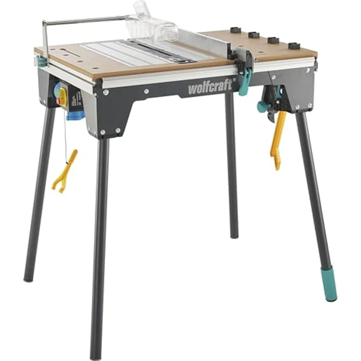 Wolfcraft 6907000 MASTER cut 2200, klappbarer 4-in-1 Maschinentisch mit MDF-Tischplatte, Traglast bis 120 kg, Schwarz/Silber – Bild 1