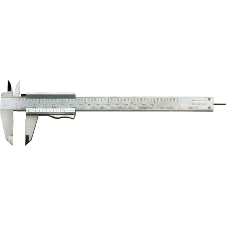 Forum Präzisions-Taschenmessschieber 150 mm, analoger Messschieber aus rostfreiem Stahl mit Momentfeststellung, für Innen-, Außen-, Tiefen- und Stufenmessungen – Bild 1