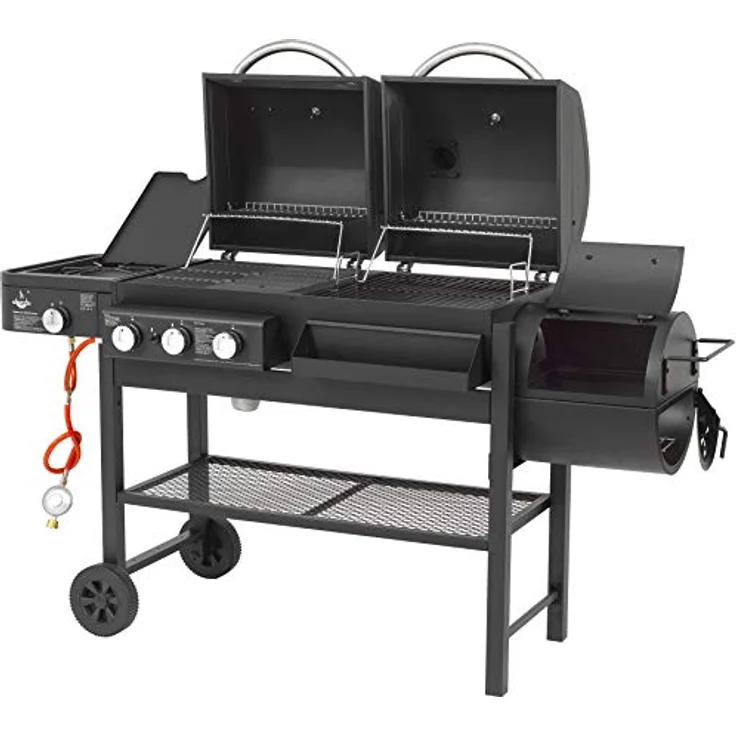 El Fuego 3 in 1 Kombigrill Sierra 3Hauptbrenner 1Seitenbrenner Gas Holzkohle – Bild 3
