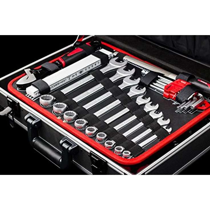 Meister Werkzeugkoffer 131-teilig - Stabiler Alu-Koffer - Werkzeug-Set - Für Haushalt, Garage & Werkstatt - Profi Werkzeugkoffer befüllt - Werkzeugkiste - Werkzeugbox komplett mit Werkzeug - 8971470 – Bild 5