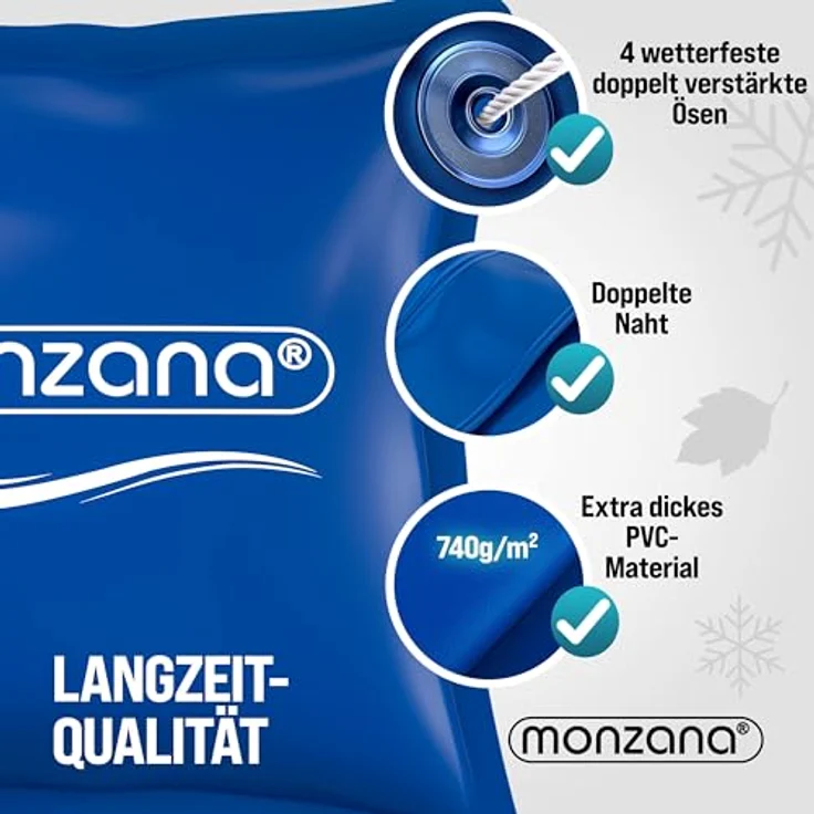 Monzana Poolkissen bis -20°C Winter XL Luftkissen XXL inkl. Seil PVC Doppelnaht Sicherheitsventil Ösen Pool Abdeckung Überwinterung – Bild 6