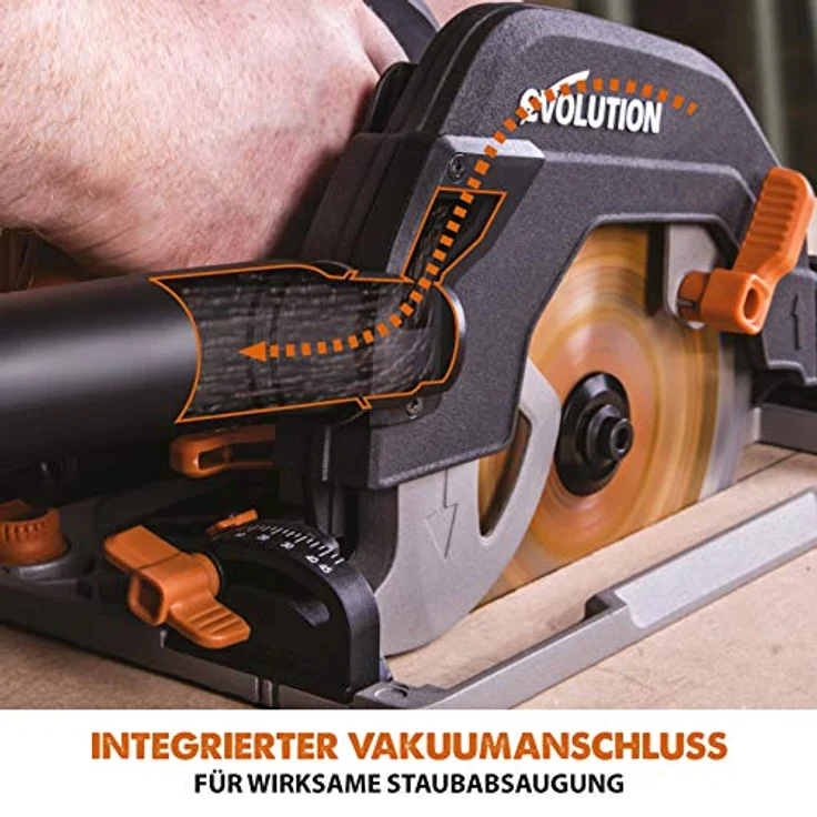 Evolution Power Tools R185CCSX Mehrzweck-Kreissäge kompatibel mit Führungsschienen (Kombi-Paket 1020 mm Schiene inbegriffen, 185 mm, 230 V) – Bild 17